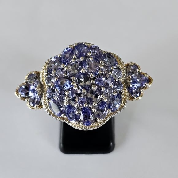 Natural Tanzanite Ring in Platinum over Sterling Silver Sz 8! 💙 Free Shipping! - Picture 3 of 12